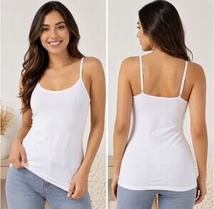 Lot of 6 La Linger White Camisole Tank Tops One Size – New With Tags